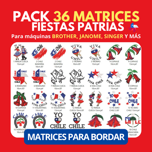 Fiestas Patrias Chile – Pack 36 Diseños